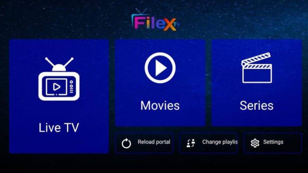Filex IPTV app screen