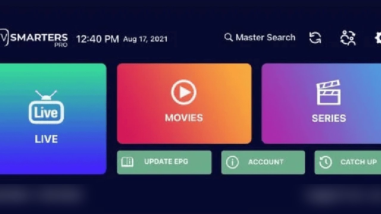 IPTV Smarters app screen