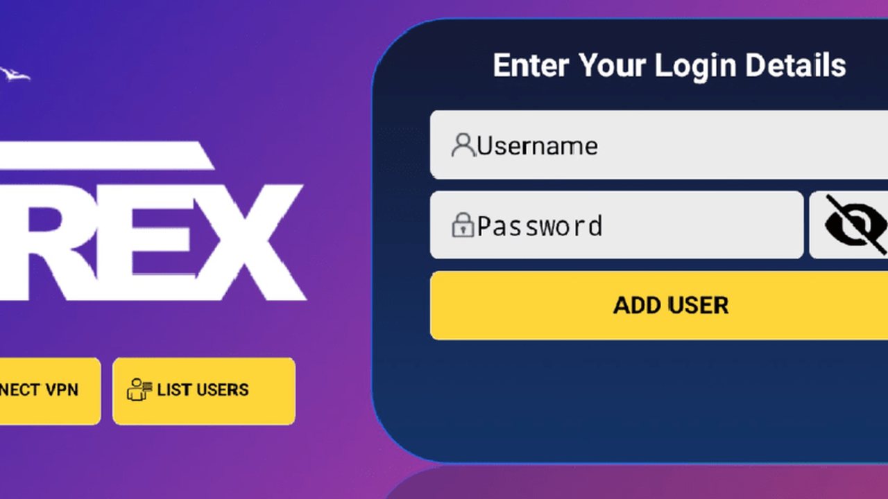 Trex IPTV app screen