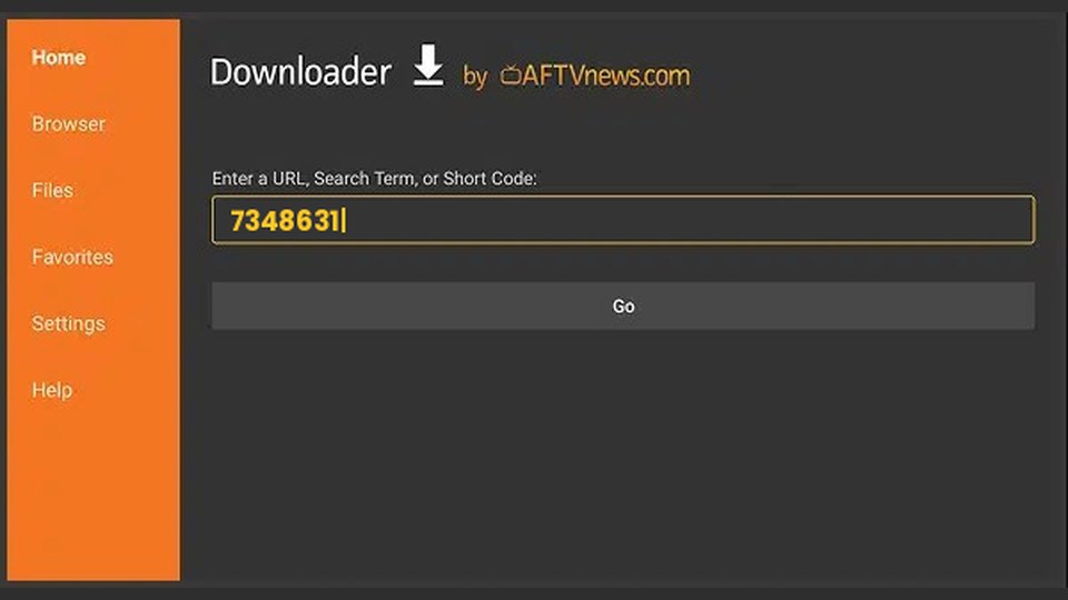 Step 3: Open Downloader and type the code